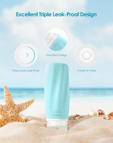 Morfone Travel Bottles Set for Toiletries, TSA Approved Travel Size Containers Leak Proof Refillable Liquid Silicone Squeezable Travel Accessories for Shampoo Conditioner Lotion - Image 2