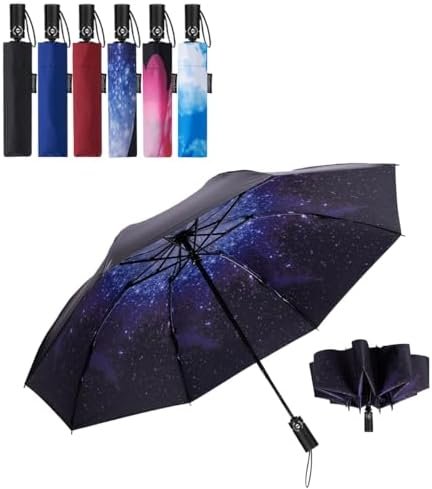 Goothdurs Compact Travel Umbrella Windproof Portable Folding Automatic Umbrellas