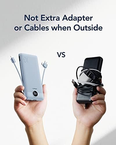 VEGER Portable Charger for iPhone Built in Cables and Wall Plug, 10000mah Slim Fast Charging USB C Power Bank, Travel Essential Battery Pack Compatible with iPhone, iPad, Samsung More Devices(Black) - Image 7