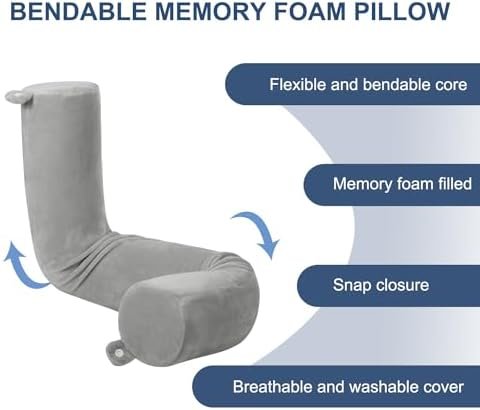 Twist Memory Foam Travel Pillow Neck,Chin,Shoulder,Lumbar and Leg Support for Adult Airplane Traveling,Bus,Train and Office (Blue) - Image 4
