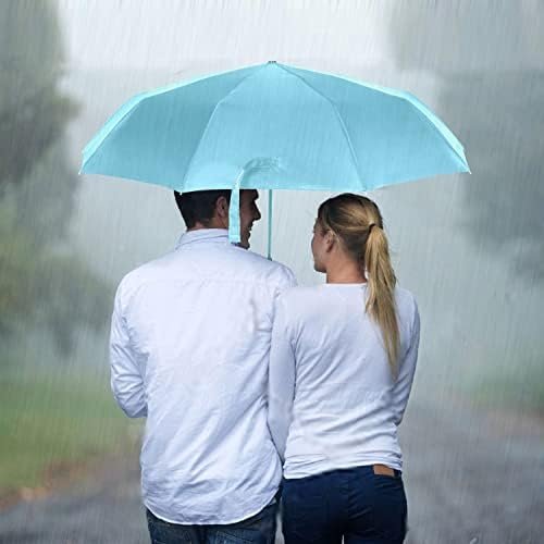 TradMall Travel Umbrella Windproof with 46 Inches Large Canopy 10 Reinforced Fiberglass Ribs Ergonomic Handle Auto Open & Close, Sky Blue - Image 7