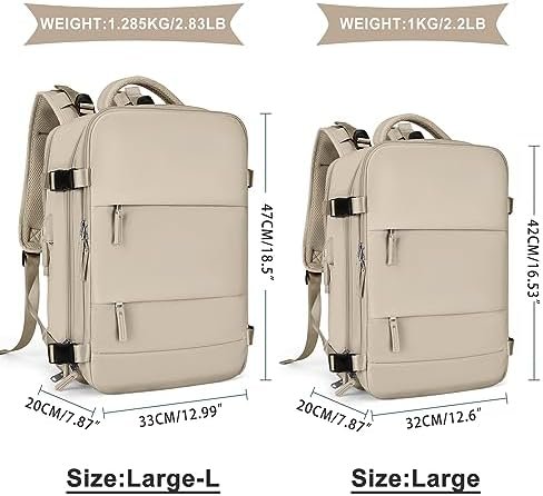 coowoz Large Travel Backpack For Women Men,Carry On Backpack,Hiking Backpack Waterproof Outdoor Sports Rucksack Casual Daypack travel essentials(Khaki) - Image 2
