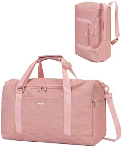 WANDF For Spirit Airlines Personal Item Bag 18x14x8 Travel Duffel Bag Weekender Overnight Bag Carry-on Luggage for Women （Pink）