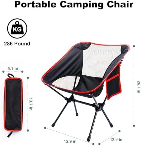Camping Chairs Portable, Foldable Backpacking Chair for Adults, Folding Chairs for Outside Camp Sports Beach Travel Hiking - Image 3