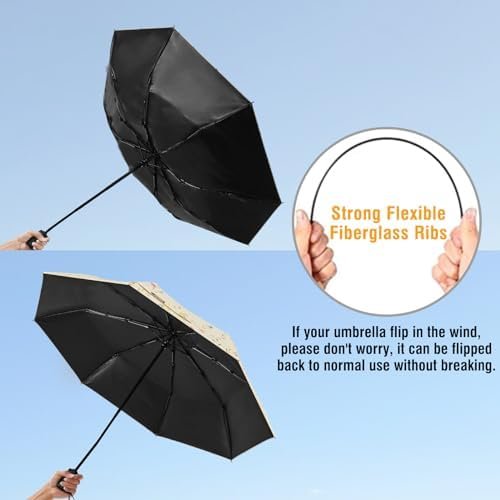G4Free UPF 50+ UV Protection Large Travel Umbrella 42/46 Inch Auto Open Close Windproof Sun Blocking Umbrella - Image 5