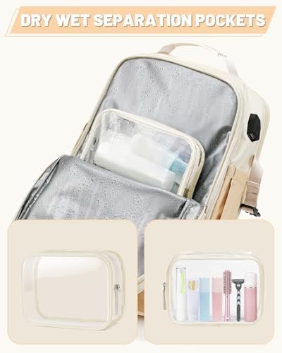 ZOMFELT Travel Backpack for Women, Flight Approved Carry on Backpack with Shoes Compartment & Wet Pocket, Water Resistant 17inch Laptop Bag with USB Charging Port for College Weekender Hiking Trip - Image 4