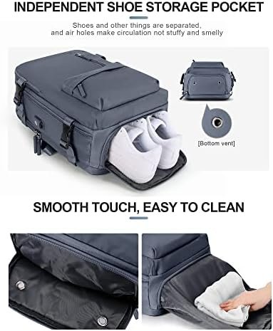 VGCUB Large Travel Backpack Bag for Women Men,Carry on Backpack,17 Inch Laptop Business Work Waterproof Backpack with Laptop Compartment,Person Item Flight Approved,Mochila de Viaje,Grey Blue - Image 7