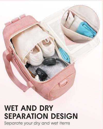 WANDF For Spirit Airlines Personal Item Bag 18x14x8 Travel Duffel Bag Weekender Overnight Bag Carry-on Luggage for Women （Pink） - Image 3