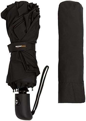 Amazon Basics Round Automatic Small Compact Travel Umbrella, One Size, Black - Image 7