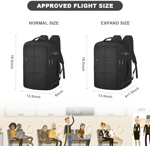 Travel Backpack, Extra Large Backpack, Carry On Backpack, 50L Expandable Flight Approved Big Bag Waterproof Business Luggage Suitcase Rucksack Casual Daypack Fits 17 Inch Laptop, Gifts for Men&Women - Image 2