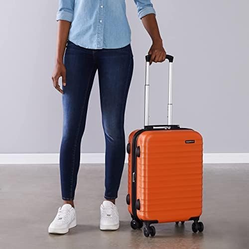 Amazon Basics Expandable Hardside Carry-On Luggage, Suitcase with Wheels, 21-Inch Spinner with Four Spinner Wheels and Scratch-Resistant Surface, Orange - Image 6
