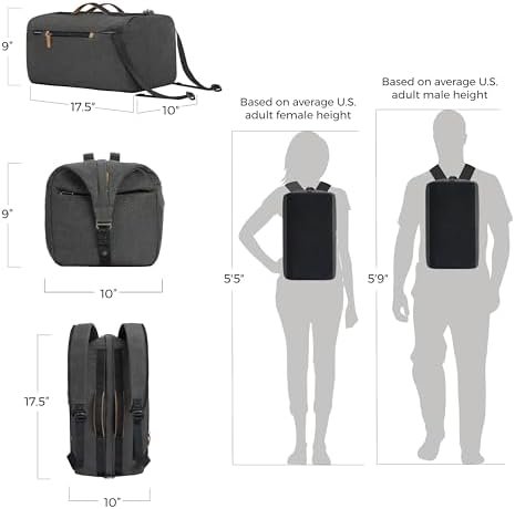 Travelon Transit Carry-On Duffle Backpack, Slate, One Size - Image 3