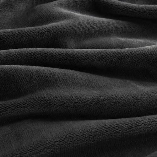 CozyLux Fleece Blanket Throw Black - 300GSM Lightweight Plush Fuzzy Cozy Soft Blankets and Throws for Sofa, Cozy Bed Blankets for Women Men Travel Camping and Chair, 50x60 inches - Image 5