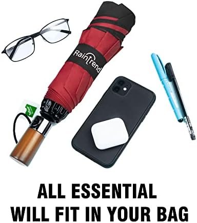 Raintrend UPF 50+ UV Protection Travel Umbrella 41 Inch Windproof Lightweight Inverted Umbrella for Sun and Rain - Image 5