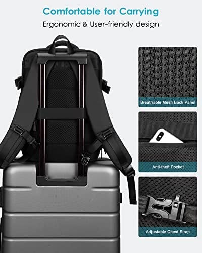 HOMIEE 40L Travel Backpack 18x14x8 Inches Carry on Bag Flight Approved, Expandable Hand Luggage Suitcase Waterproof Rucksack Anti Theft Casual Daypack for Weekender Overnight, Black - Image 5