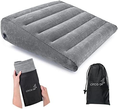 Circa Air Inflatable Wedge Pillow - Travel Wedge Pillow for Sleeping Acid Reflux, After Surgery, Bed Wedge Pillow for Head Shoulder, Back, Knee, Leg Elevation Support, GERD, Snoring, Heartburn