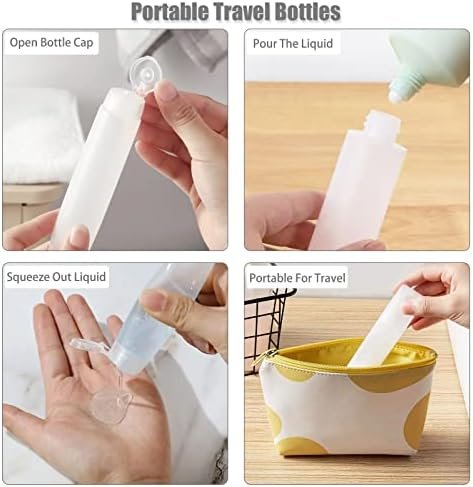 YXC 12PCS PE Travel Size Bottles 1oz Squeeze Bottles With labels Leak Proof BPA Free Refillable Tubes Travel TSA Approved Containers For Toiletry Toothpaste Container Travel Bottles For Toiletries - Image 7
