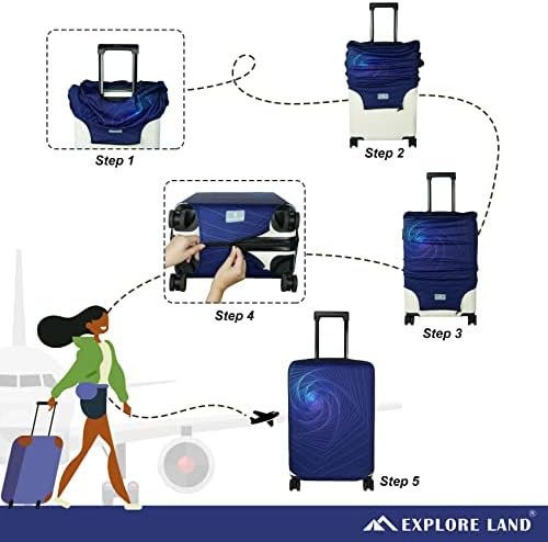 Explore Land Travel Luggage Cover Washable Suitcase Protector - Fits 31-32 Inch Luggage, Gyrotropic XL - Image 5