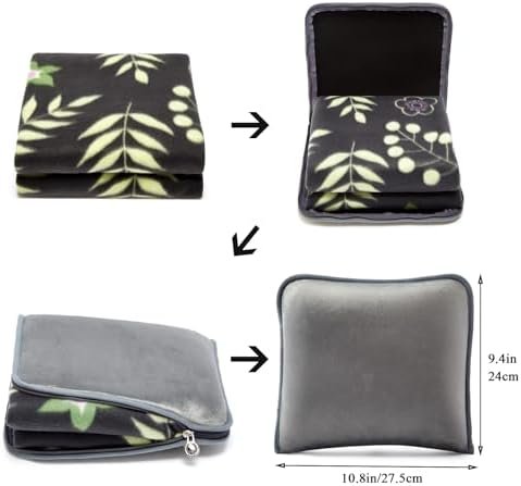 forestfish Portable Travel Blanket Airplane Compact with Bag, Fleece Throw Blanket Cozy Soft for Camping Train 60" x 40", Flower - Image 2