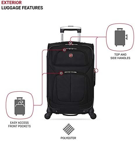SwissGear Sion Softside Expandable Luggage, Black, Carry-On 21-Inch - Image 3