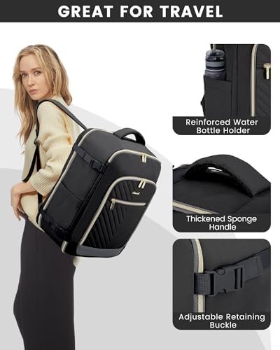 LOVEVOOK Travel Backpack For Women,40L Carry On Backpack Flight Approved,TSA Personal Item Travel Bag Fits 17 Inch Laptop,Business Weekender Overnight Daypack with Toiletry Bag and 2 Packing Cubes - Image 7