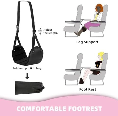4 in 1 Travel Blanket and Pillow Set with Airplane Footrest - 350 GSM Thick Travel Blanket Airplane Compact with Bag, Inflatable Pillow, Foot Hammock for Plane Travel (Green) - Image 3