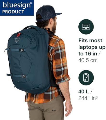 Osprey Farpoint 40L Men's Travel Backpack, Black - Image 2