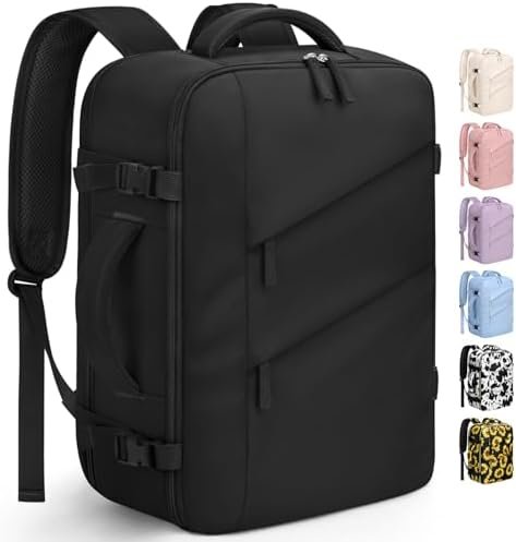 Capolo Travel Backpack for Women Men Waterproof Laptop Backpack Flight Approved Carry On Backpack Overnight Weekender Bag College Bookbag for Business, Work, Traveling Fits 15.6 '' Laptop,Black