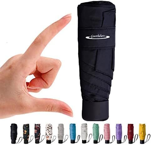 Goothdurs Mini Travel Compact Umbrella –Small Lightweight Folding Sun Umbrella with 95% UV Protection for Men & Women