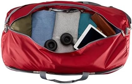 Amazon Basics - 100L Nylon Duffel Bag with Multiple Zippered Pockets, Lightweight yet Durable, 50-Pound Weight Capacity, Red, 32.4 x 16.9 x 16.9 inches - Image 4