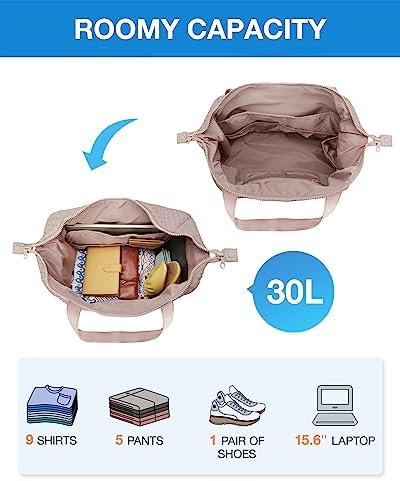 BAGSMART Large Gym Bag with Yoga Mat Buckle, Weekender Overnight Bag for Women, Travel Duffle Bag for Travel Essentials, Carry On Tote Bag Hospital Bag for Labor and Delivery - Image 3