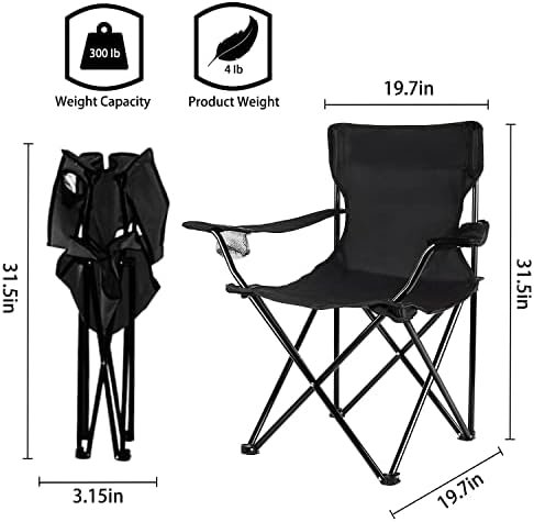 Damei century Portable Camping Chairs Enjoy The Outdoors with a Versatile Folding Chair, Sports Chair, Outdoor Chair & Lawn Chair, Black - Image 3
