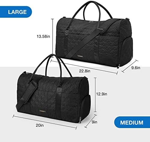BAGSMART Travel Duffle Bag 50L Large Carry On Bag Weekender Overnight Bag for Men Women with Shoes Compartment, Black - Image 6
