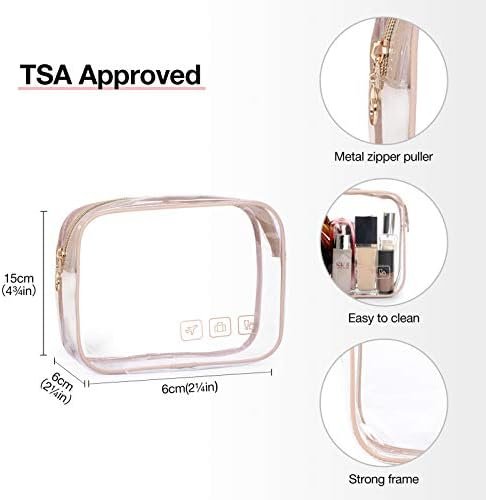 BAGSMART Toiletry Bag Hanging Travel Makeup Organizer with TSA Approved Transparent Cosmetic Bag Makeup Bag for Full Sized Toiletries, Medium-Pink - Image 8