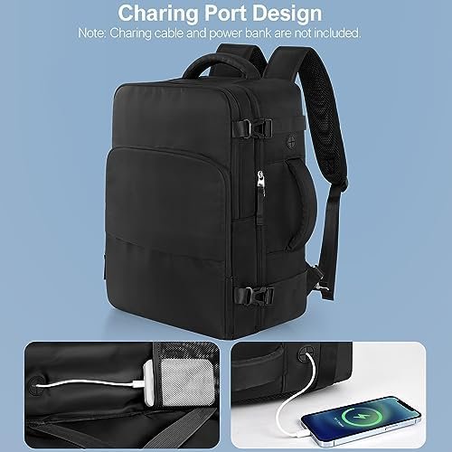 Travel Backpack for Men Women, Personal Item Travel Bag with Multi-Pockets, Airline Approved Carry on Backpack Fits 16inch Laptop, Waterproof Casual Backpack for College,Travel, Work - Image 8