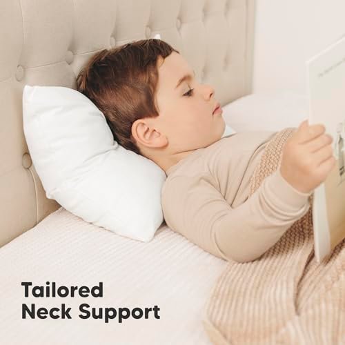 2-Pack Toddler Pillow - Soft Organic Cotton Toddler Pillows for Sleeping - 14X20 Jumbo Pillow for Kids - Kids Pillows for Sleeping - Kids Pillow for Travel, School, Nap, Age 2 to 5 (Soft White) - Image 5