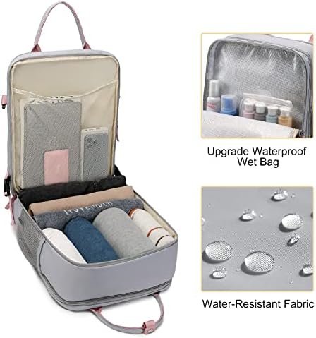 Large Travel Backpack for Women, 40L Carry On Backpack Airline Flight Approved with USB Charging Port Shoes Compartment, Personal Luggage Backpack Casual Daypack 15.6 Inch Laptop Backpack - Image 4