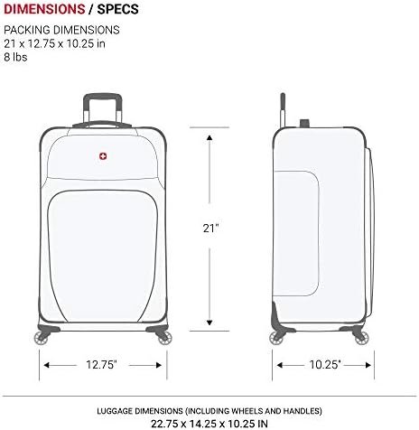 SwissGear Sion Softside Expandable Luggage, Black, Carry-On 21-Inch - Image 5