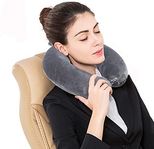 Travel Pillow Memory Foam Neck Pillow Support Pillow,Luxury Compact & Lightweight Quick Pack for Camping,Sleeping Rest Cushion (Grey) - Image 7