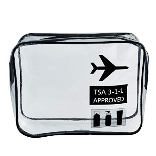 Travel Bottles and TSA Approved Toiletry Bag, Clear Quart Size with Leak-Proof Travel Containers Set Makeup Bag Accessories for Liquids Carry-On Luggage Compliant for Airplaine - Image 6