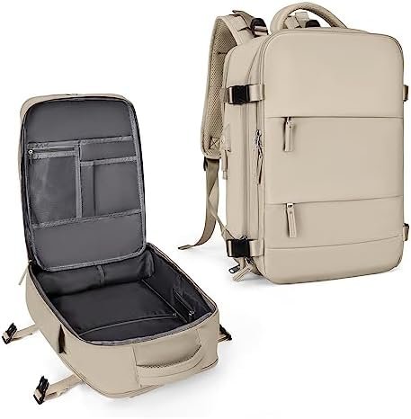coowoz Large Travel Backpack For Women Men,Carry On Backpack,Hiking Backpack Waterproof Outdoor Sports Rucksack Casual Daypack travel essentials(Khaki)