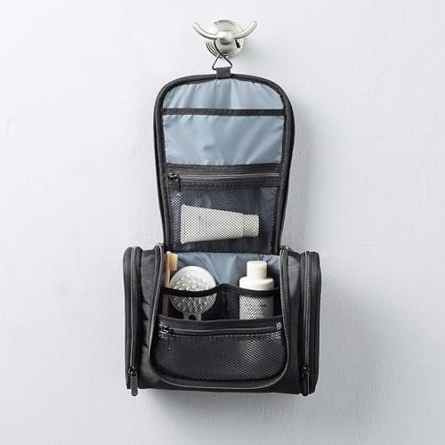 Amazon Basics Hanging, Travel Toiletry Bag Organizer, Shower Dopp Kit, Black - Image 6