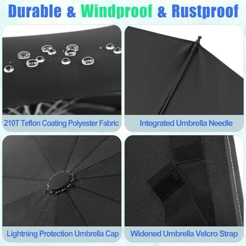 GAOYAING Windproof Travel Compact Umbrella Automatic Umbrellas for Rain Compact Folding Umbrella Portable Windproof Umbrellas for Men Women Teenage With Case(BLACK & WHITE) - Image 5