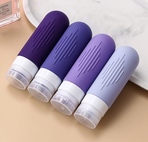 4 Pack Travel Bottle Reusable Silicone Travel Bottles Travel Size Containers for Toiletries Leak Proof Travel Bottles Tsa Approved Toiletry Bottles Travel Liquid Bottles Travel Accessories (z-z-z-h4) - Image 2