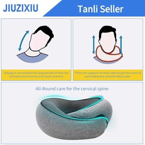 Travel Pillow,Neck Pillow,100% Pure Memory Foam,Comfortable Breathable,Stowable,360° Travel Neck Pillows for Sleeping, Car, Airport - Image 3