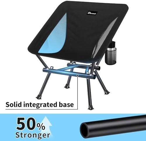 Camping Chair, Patented for Invention, Backpack, Compact Portable Folding Chair, Outdoor Camp, Lawn, Beach Chair with Side Pocket, Lightweight Hiking Chair Support 330LBS 003 (Ink) - Image 3