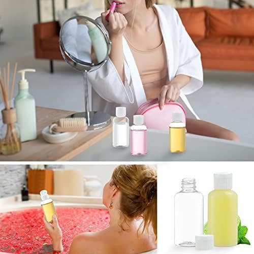 100 Pack 1.7oz Plastic Empty Bottles with Flip Cap Small Travel Size Bottles Hand Sanitizer Bottles Refillable Travel Container for Shampoo Body Soap Lotions Baby Shower (Clear) - Image 7