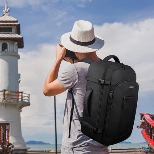 Travel Backpack for Women/Men,Waterproof Carry On Backpack with Laptop Compartment,Travel Essentials Backpack for Traveling,Business Hiking,Casual,Gym(Black) - Image 2