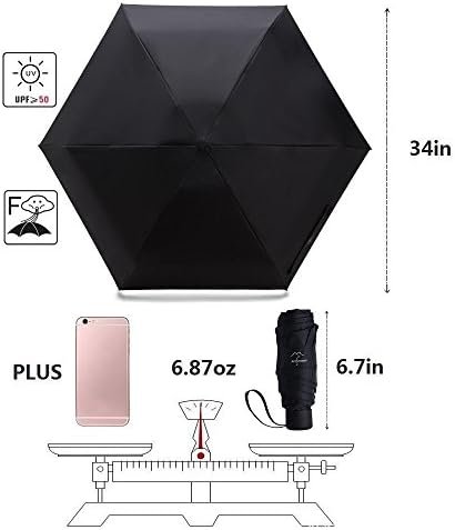 NOOFORMER Mini Travel Sun&rain Umbrella - Lightweight Compact Parasol Umbrellas with 95% UV Protection for Men Women Multiple Colors - Image 2