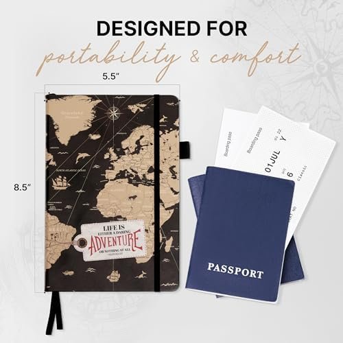 3-in-1 Prazoli Adventure Book, Travel Journal & Bucket List Scrapbook - Cute Gifts for Women & Men Couple | Travelers Notebook Planner & Organizer With Pockets & Prompts Keepsakes Diary (Couple's Adventure Map) - Image 7